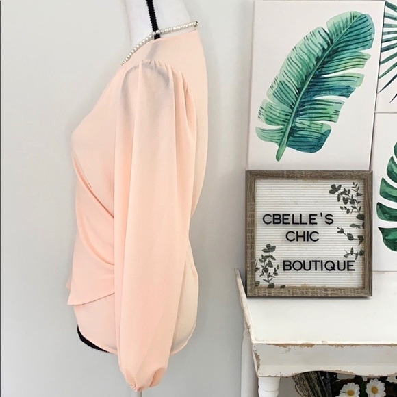 NWT Chelsea28 Wrap Top in Crepe Blush Sz S - Picture 8 of 12
